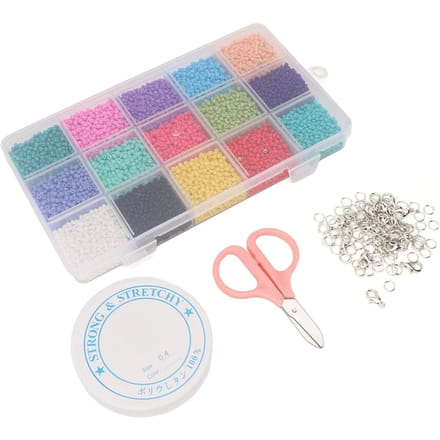 Kit de Perles d'Artisanat Multifonctionnel 15 Compartiments Perles de Couleur Pure avec Outils pour Bracelets Boucles d'Oreilles gray