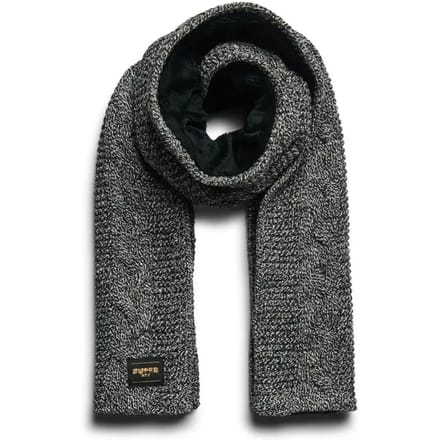 Superdry Gebreide Sjaal met Kabelpatroon Zwart Grootte: 1SIZE