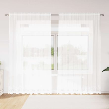 vidaXL Kantgordijn Wit 245 x 200 cm Polyester