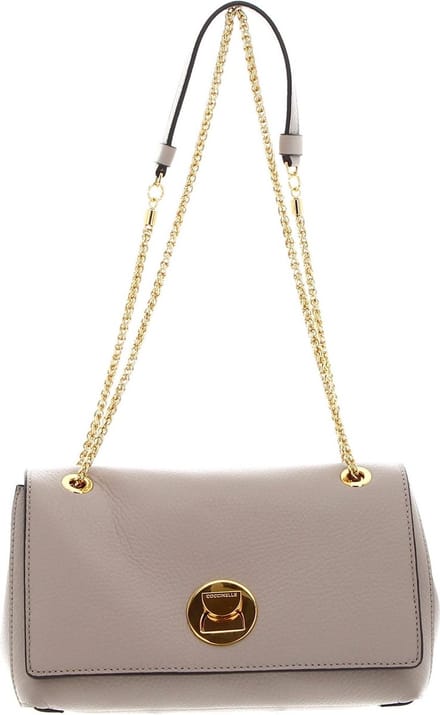 COCCINELLE Leren Schoudertas Liya Shoulder Bag Powder Pink Beige