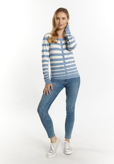 usha Vest Dames Denimblauw wolwit
