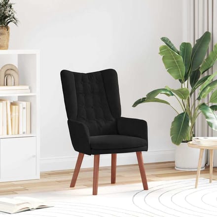 vidaXL - Fauteuil - Zwart - 63 - x - 67 - x - 94 - cm - Fluweel