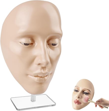 Herbruikbaar Silicoon Oefenhoofd voor Make-up en Wimperextensions - Ideaal voor Gezichtsverf en Make-uptraining