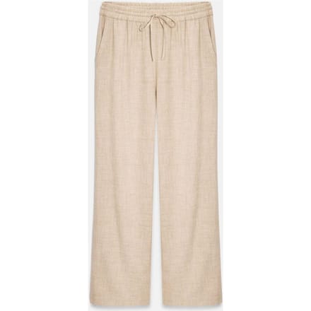 Dames Wijdpijps Geweven Broek met Koord-in-Taille