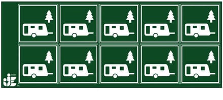 Caravanpark sticker | 5 x 5 cm - 10 stuks per vel
