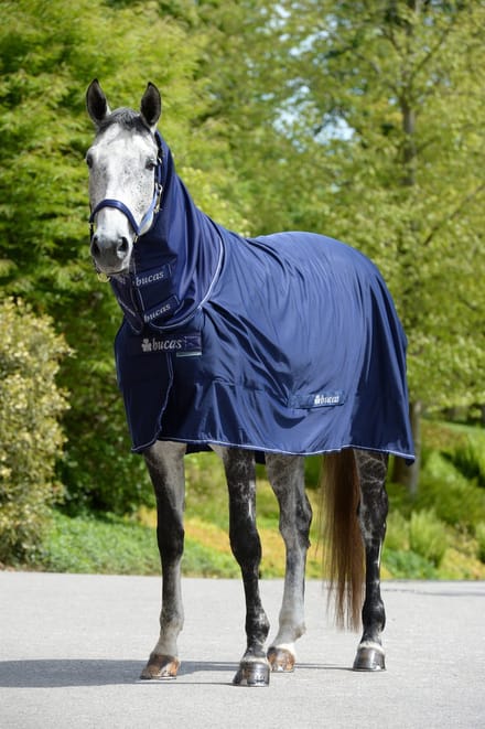 Bucas Deken Shamrock Power Full Neck Donkerblauw-zilver - 185