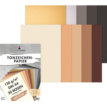 Gekleurd papier assortiment "Aardetinten"