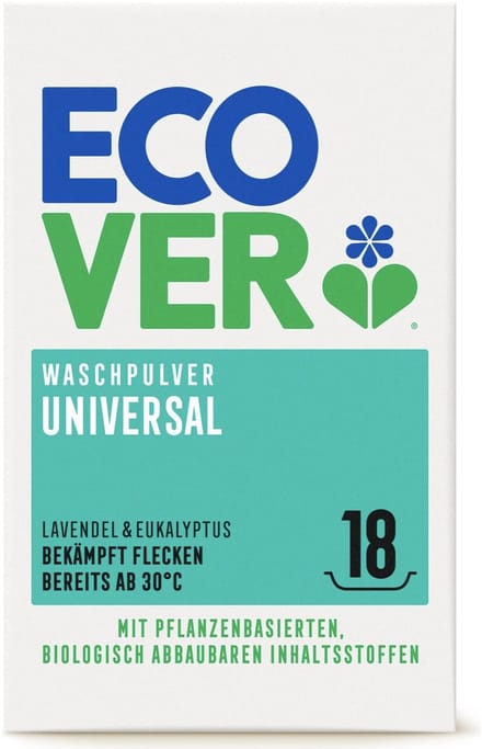 ECOVER - Universele Waspoeder - 18 Wasbeurten - Lavendel en Eucalyptus