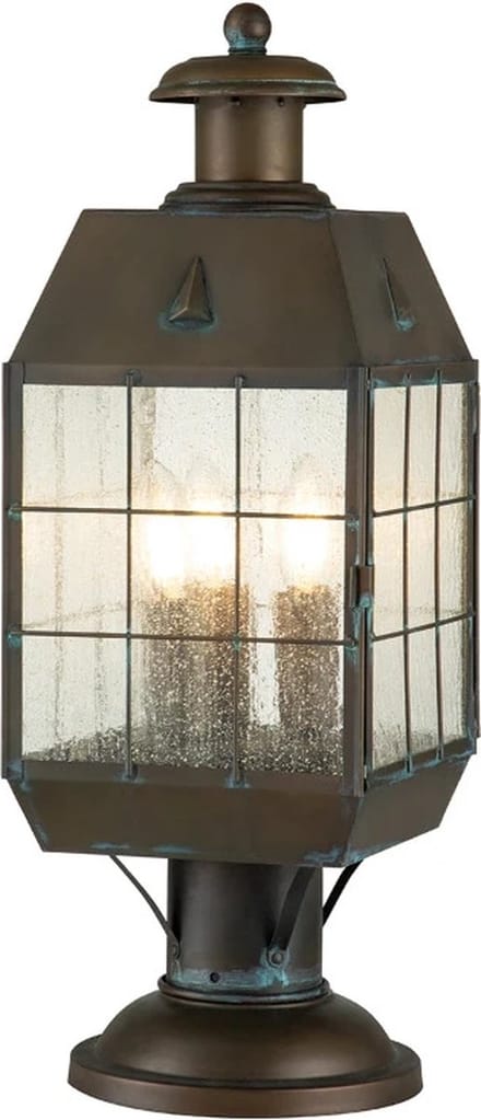 Hinkley Mini LED Tuin Pilaar Nantucket | 3X E14 Max 60W | IP44 (Outdoor) | Aged Brass