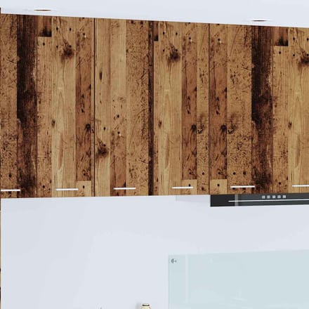 vidaXL - Hangkast - 2 - st - Oud - Hout - en - Wit - Bewerkt - hout