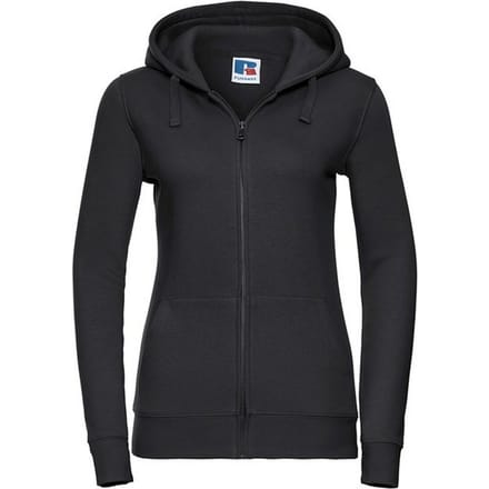 Russell Dames/Dames Authentic Full Zip Hoodie (Zwart)