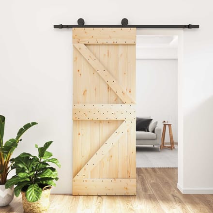 vidaXL - Schuifdeur - 85 - x - 210 - cm - Massief - Pine - Hout - (Onbehandeld)