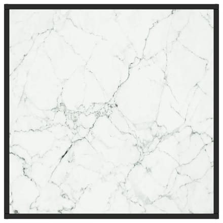 vidaXL - Salontafel - met - wit - marmerglas - 80x80x35 - cm - zwart