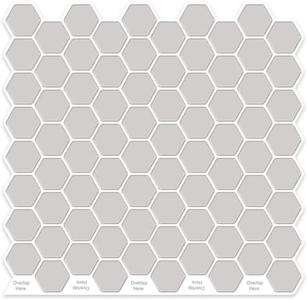 24Supply Plaktegels - 10 Stuks - Glans - Greige - Hexagon - 25.4x25.4cm