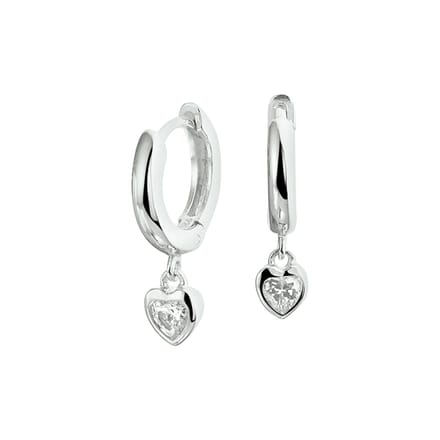 Yep! klapoorringen hart zirkonia - 10.5 mm - Zilver