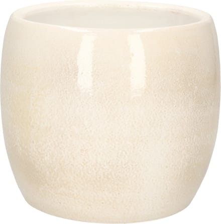 Mica Decorations Bloempot - beige - keramiek - 16 x 14 cm - plantenpotten binnen