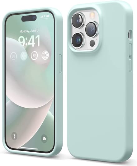 Hoesje Geschikt voor iPhone 14 Pro Max - zacht siliconen - Liquid Backcover - mint