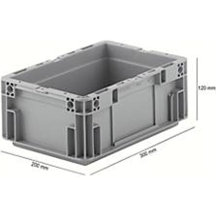 Eurobox serie MF 3120, van PP, inhoud 5,2 l, gesloten handgreep, grijs