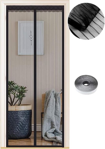 Magnetisch Vliegengaas 110 x 200cm - Muggennet Hordeur - Automatisch Sluitend - Zwart