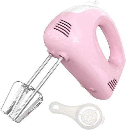 Elektrische handmixer 120W - 5 snelheden - 2 roerstaven - roze