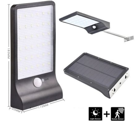 WMC - Solar LED Lamp - 36 LED - Bewegingssensor - IP44