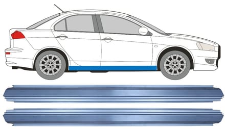 Reparatie dorpel voor Mitsubishi Lancer 2007-2017 / Links = Rechts / Set