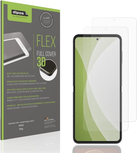 dipos FLEX – 2x Matte Screenprotector geschikt voor INOI Flip | Volledige Schermbescherming | Case-Friendly