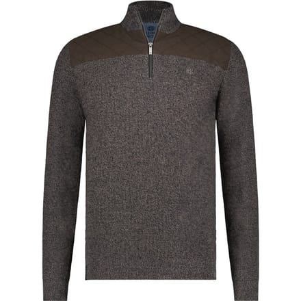 Fellows United Pullover Half Zip Rough Twill Brown (32.1115 - 140)