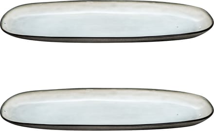 Medard de Noblat - Shadow Nacre - Grote ovale schaal - 35.5 x 14 cm - 2 delig - Stoneware