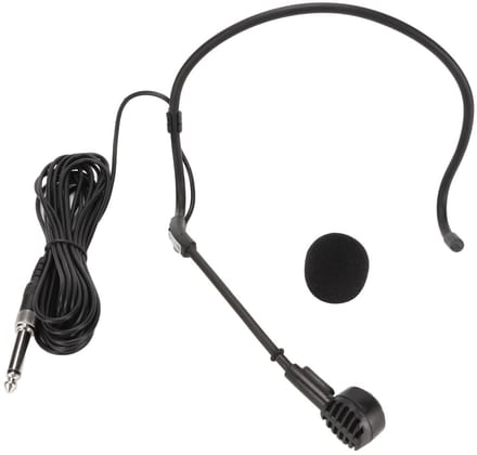 Dailygoody - Professionele Hoofdtelefoonhoofdmicrofoon - Dynamische Oorhaakmicrofoon - Ergonomisch Ontwerp - Zwart - Karaoke Microfoon - 16,4 Ft Bekab...