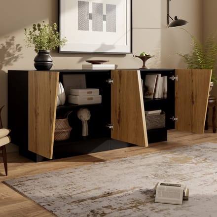 Moderne dressoir - grote opbergruimte - geometrisch ontwerp - verstelbare plank - geschikt voor woonkamer - eetkamer en hal