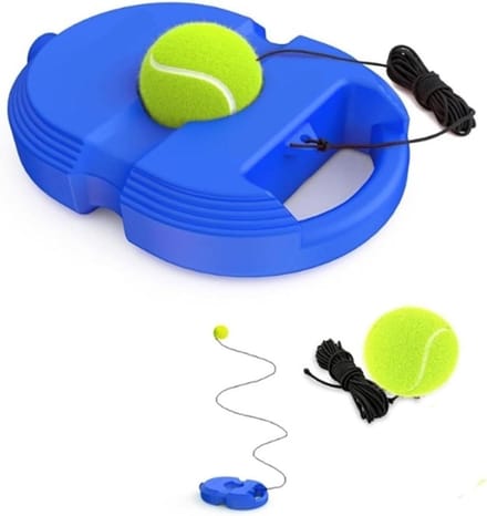 Tennistrainerset - Rebounder speler - Solo training - Elastisch touw - 25 x 16 cm - Blauw