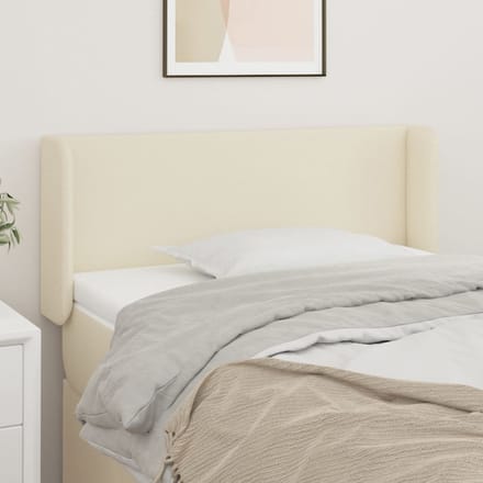 vidaXL Hoofdbord met randen 103x16x78/88 cm kunstleer crèmekleurig