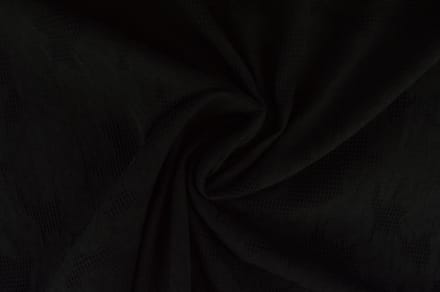 Katoen Jacquard - 150cm breed - Zwart - 30 meter