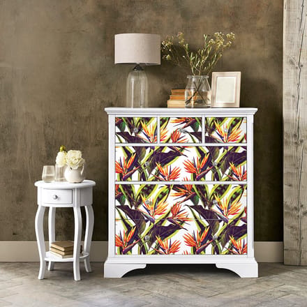 Ronzho sticker met tropisch meubelmotief, 60 x 90 cm