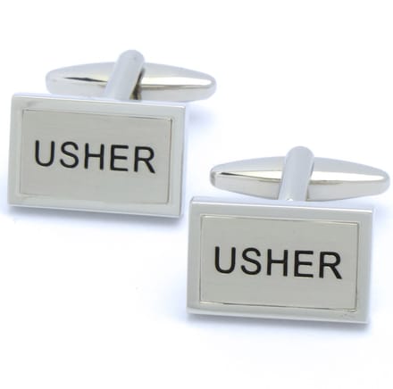 Manchetknopen - Usher Rechthoekig Zilverkleurig