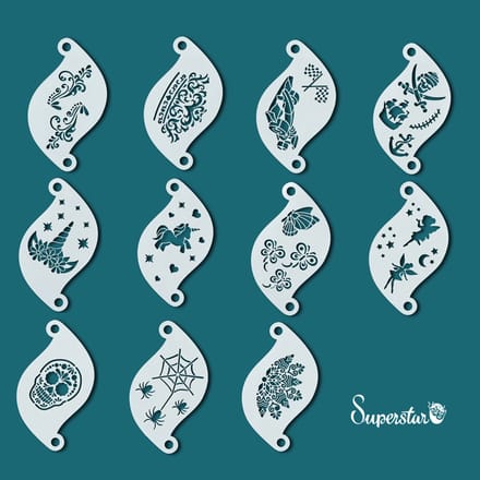 Superstar - Schmink sjablonen - Face paint Stencil Set 11 stuks
