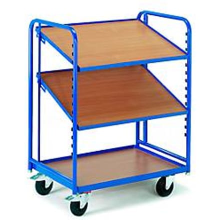 Euro-containerwagen met houten legborden, 410 x 620 mm