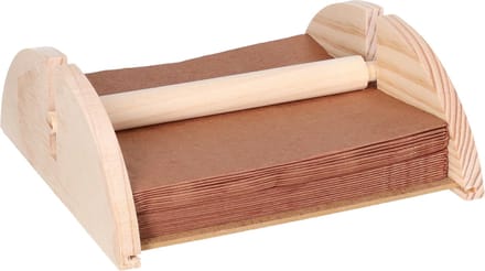 CM Servettenhouder - half rond - hout - naturel - 18 x 19 x 7 cm