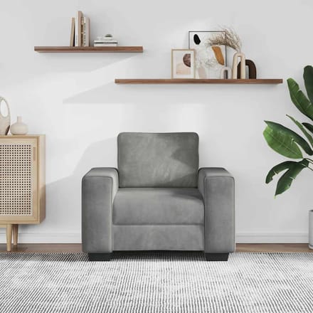 vidaXL - Fauteuil - 100x77x82 - cm - fluweel - lichtgrijs