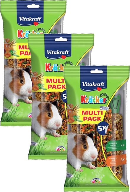 Vitakraft Kräckers Honing & Groente - Cavia - Snack - 3 x 280 gr