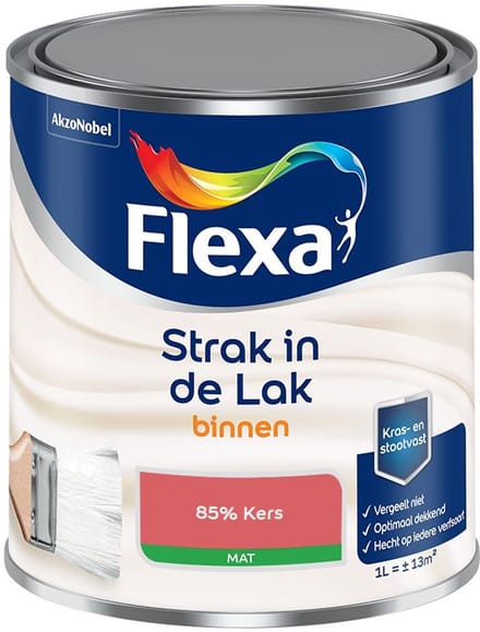 Flexa - Strak In De Lak Binnenlak Mat - 85% Kers - Mengverf - 1 L