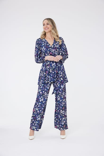 Pinky Broek Met Wijde Pijpen - Paars
