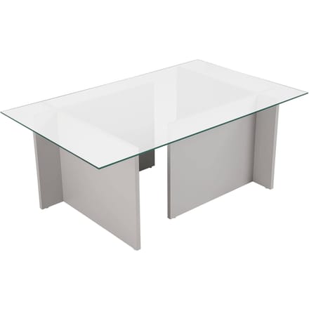 Vetrino" glazen salontafel 105 x 65 x 40 cm - Grijs