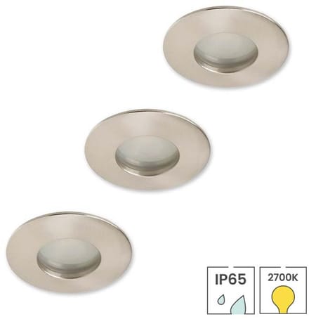 Lybardo - Inbouwspots badkamer 3-pack + Philips LED Spot 3.5W - Warmwit Licht