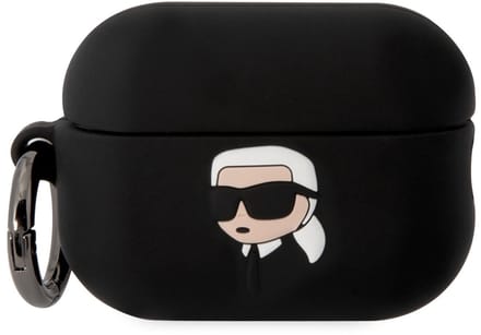 Karl Lagerfeld - AirPods Pro 2 Hoesje - 3D Karl Hoofd - Zwart - Luxe en Functioneel