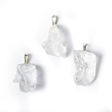 Bergkristal ruw edelsteenhanger - ±3.5cm
