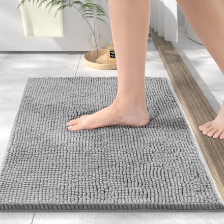 Absorberende Badmat 50 x 80 cm in Grijs - Antislip, Sneldrogend en Comfortabel voor Badkamer