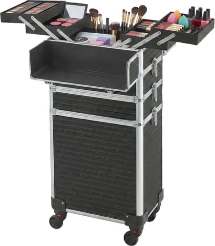 SONGMICS - Make Up Koffer - Afsluitbaar - 360° Draaibare Wielen - Ideaal voor Reizen
