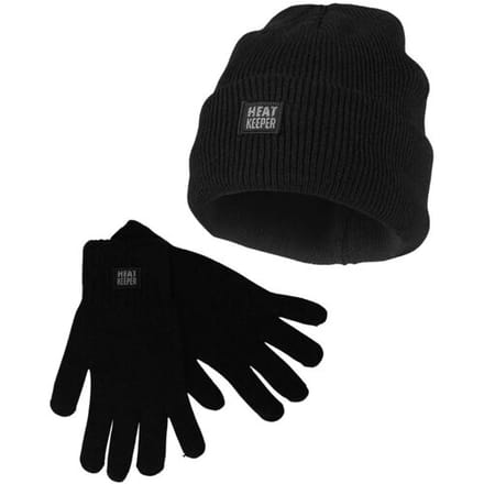 Heatkeeper Heren Winter Thermo Set - Muts + Handschoenen - Zwart - Maat S/M